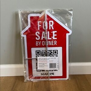 Red For Sale By Owner Sign with QR Code